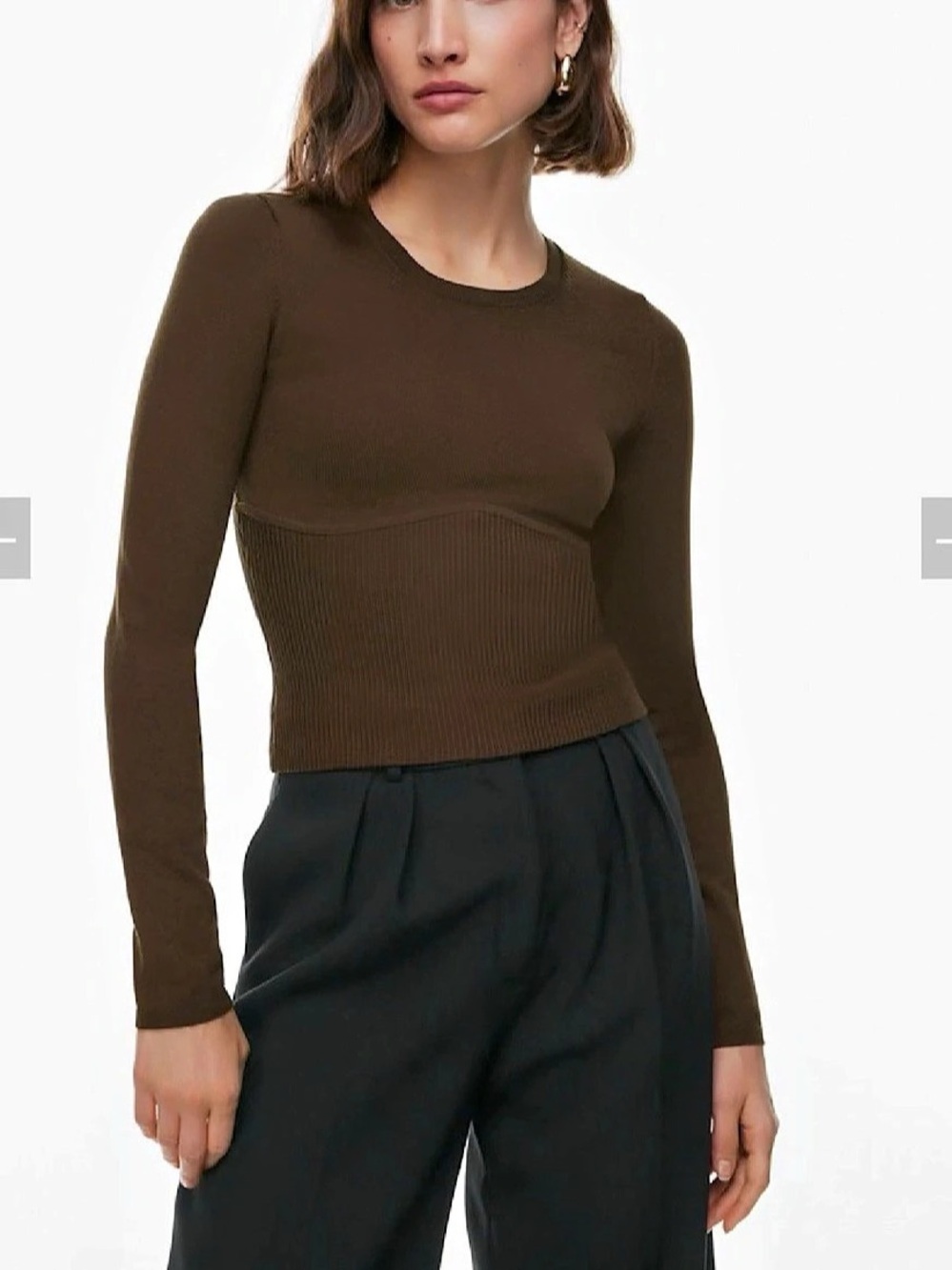 Babaton Contour Corset Longsleeve Brown Sweater XS